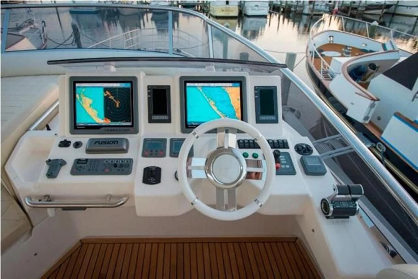 inside of a white ship aboard RAMAYA Yacht for Sale
