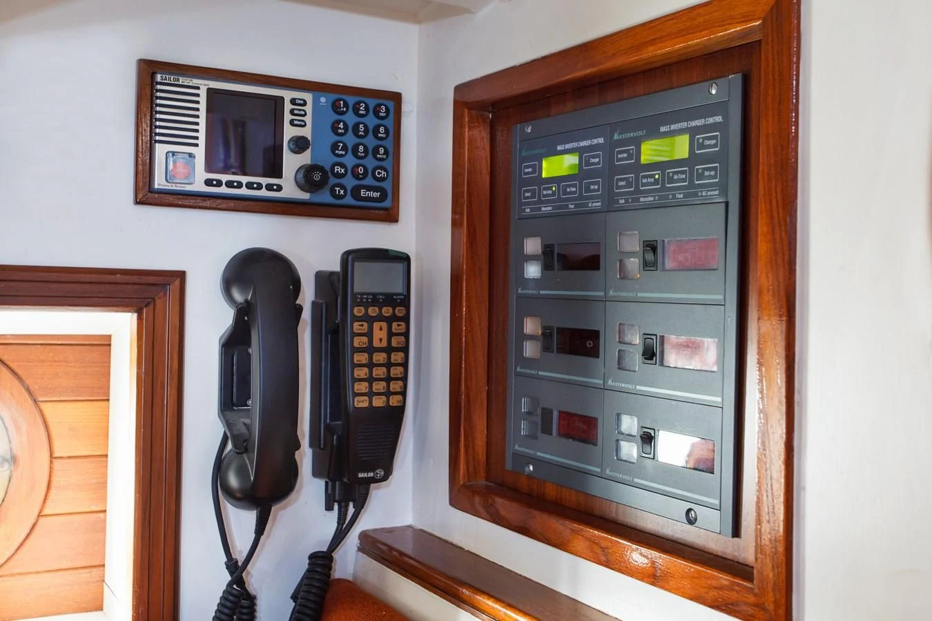 a telephone on a wall aboard COPIHUE Yacht for Sale