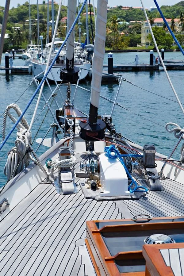 a boat docked at a pier aboard COPIHUE Yacht for Sale