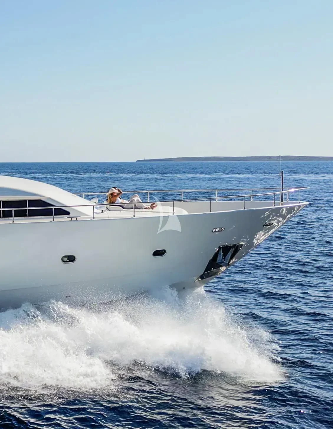 a boat on the water aboard YOLO TOO Yacht for Charter