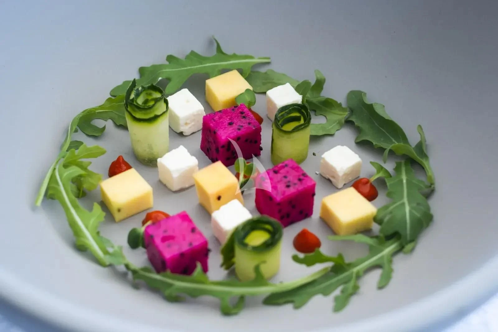 a plate of food aboard YOLO TOO Yacht for Charter