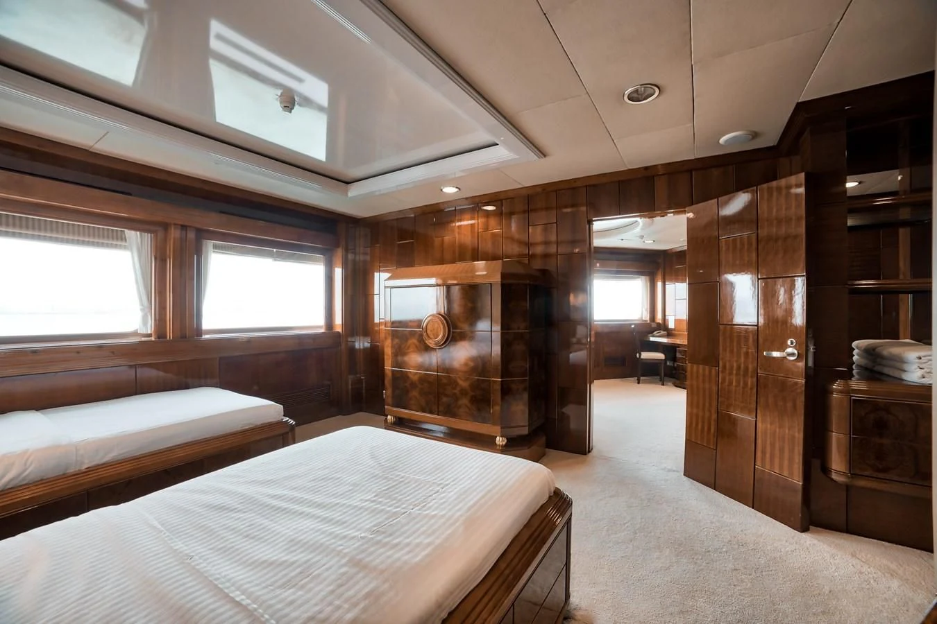 a room with a bed and a closet aboard ASEAN LADY Yacht for Sale