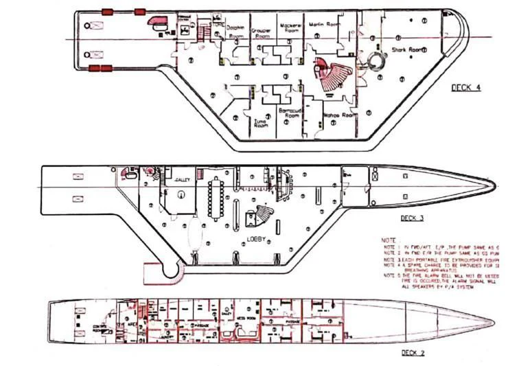 diagram aboard ASEAN LADY Yacht for Sale