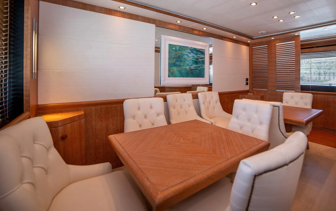 a room with a bed and a table aboard B TWO Yacht for Sale