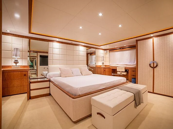 a large modern looking room aboard B TWO Yacht for Sale