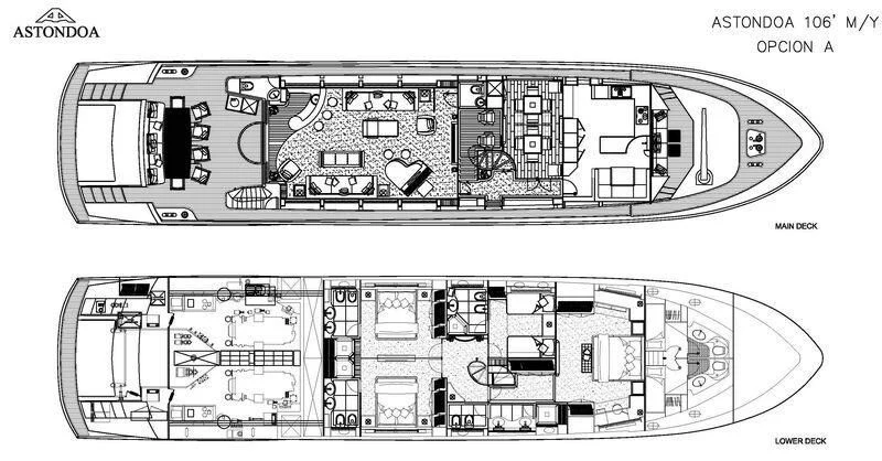 diagram, engineering drawing aboard B TWO Yacht for Sale