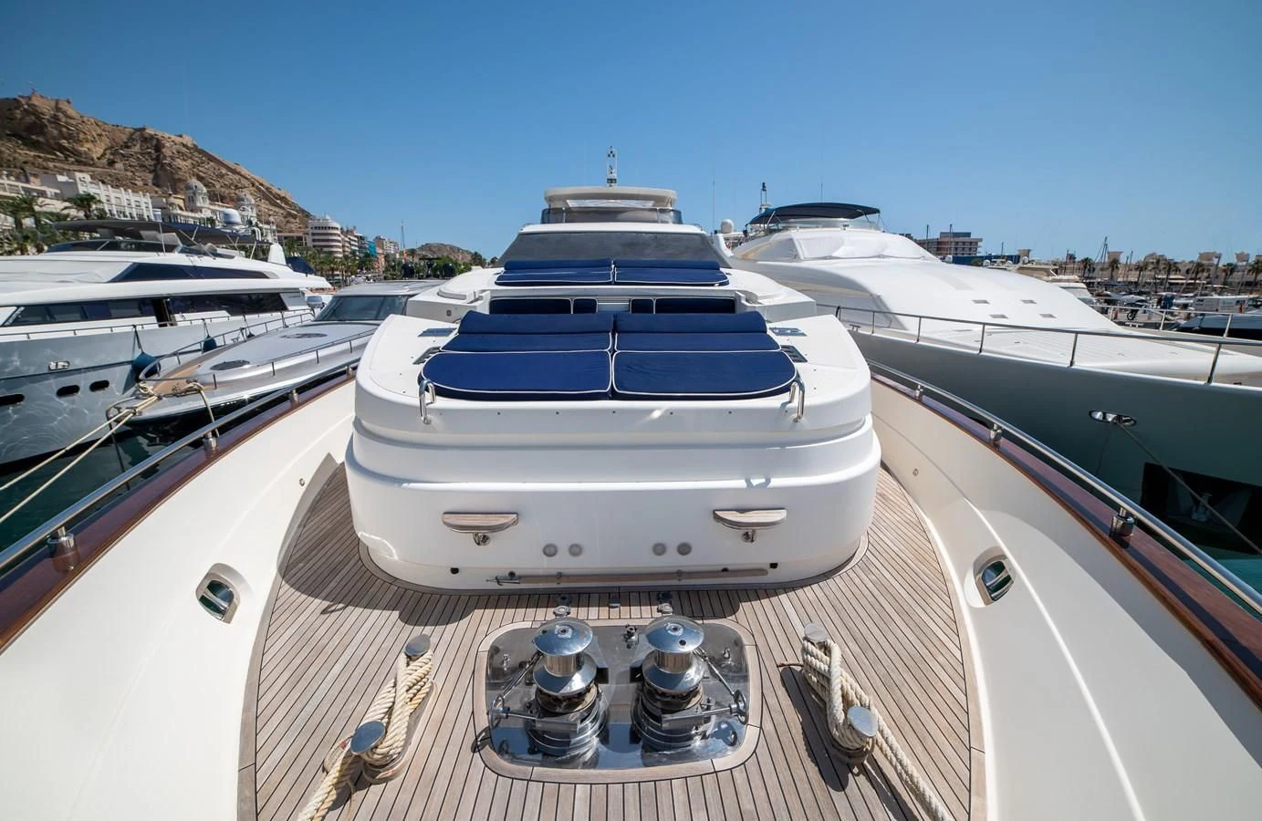 a boat docked at a pier aboard B TWO Yacht for Sale