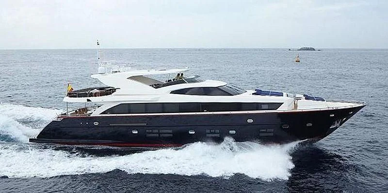 a large boat in the water aboard B TWO Yacht for Sale