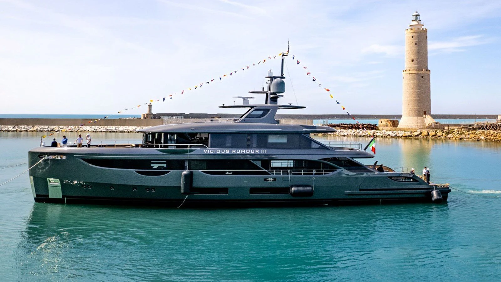 a boat in the water aboard VICIOUS RUMOUR III Yacht for Sale