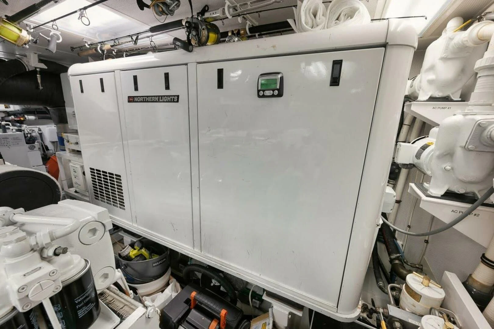 a large white machine aboard SLEEPOVER Yacht for Sale