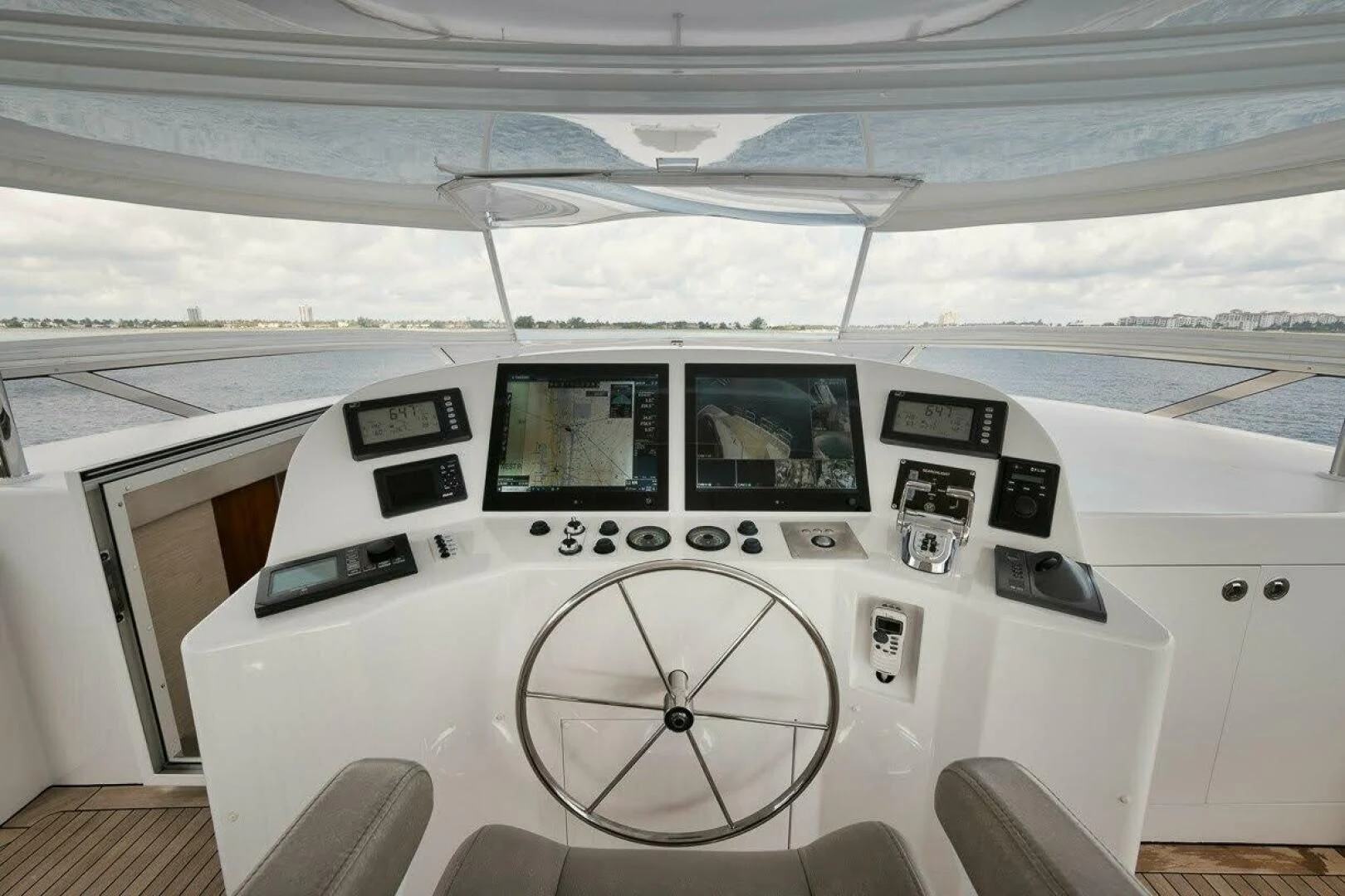inside of a white car aboard SLEEPOVER Yacht for Sale