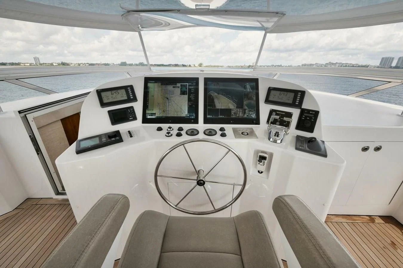 inside of a car aboard SLEEPOVER Yacht for Sale
