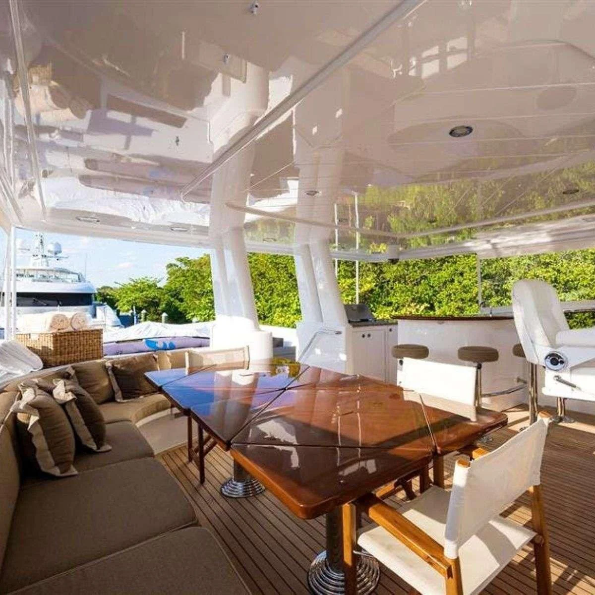 a room with a table and chairs aboard SLEEPOVER Yacht for Sale