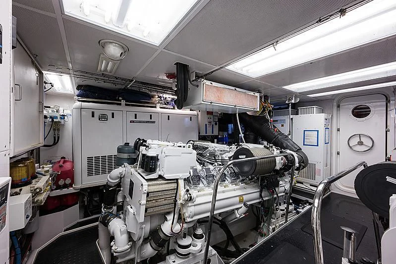 a room with machines and equipment aboard SLEEPOVER Yacht for Sale