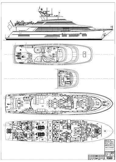 diagram, engineering drawing aboard SLEEPOVER Yacht for Sale