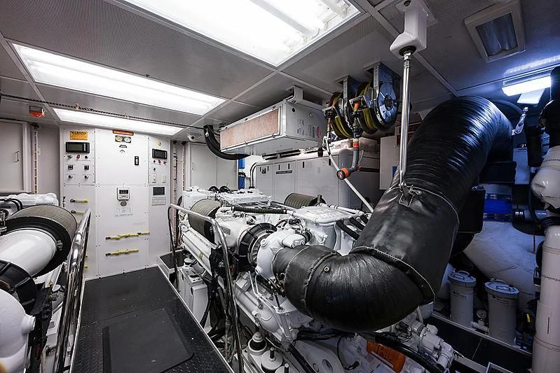 a room with machinery aboard SLEEPOVER Yacht for Sale