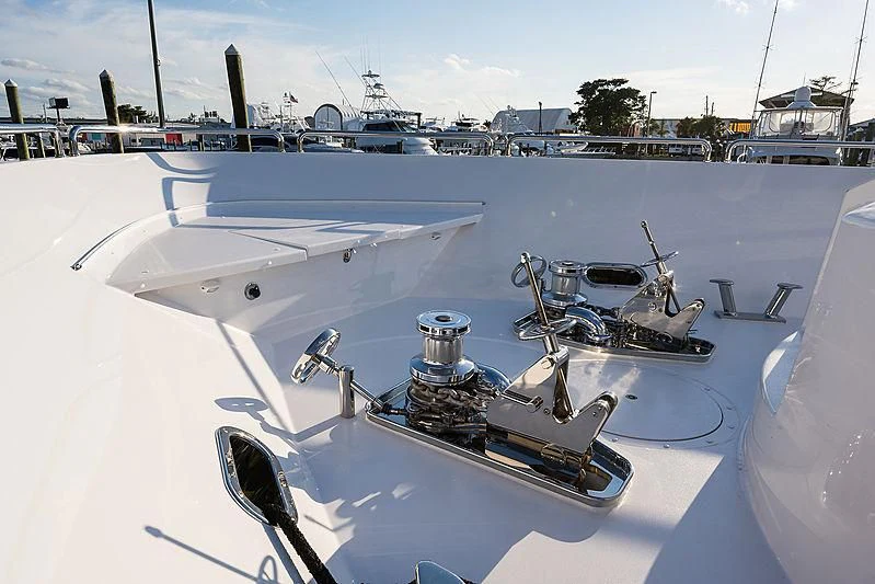 a group of robots on a white surface aboard SLEEPOVER Yacht for Sale