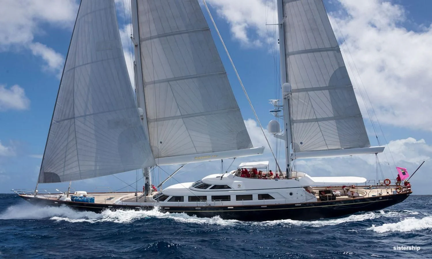 a boat sailing on the sea aboard TAMARITA Yacht for Sale