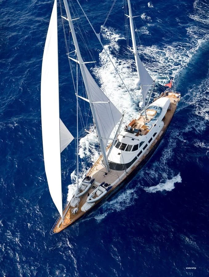 a sailboat in the water aboard TAMARITA Yacht for Sale