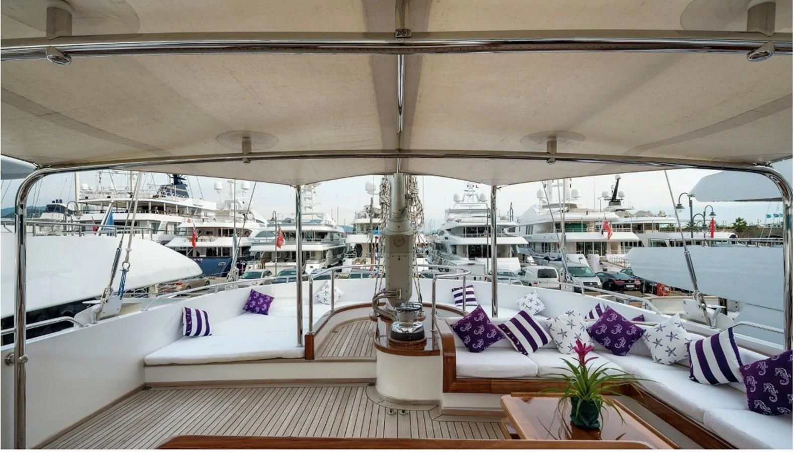 a view of a boat from a deck aboard TAMARITA Yacht for Sale