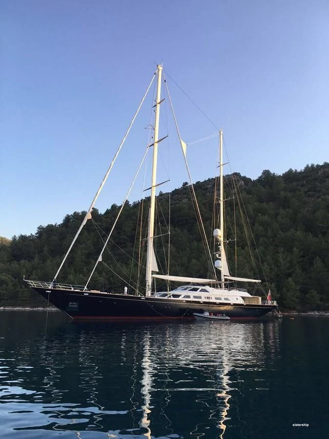 a sailboat on the water aboard TAMARITA Yacht for Sale
