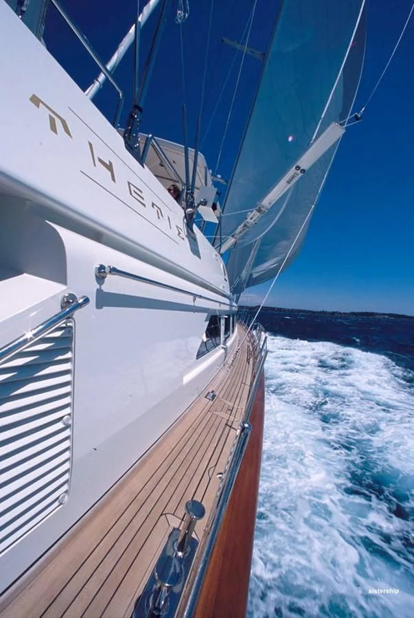 a boat on the water aboard TAMARITA Yacht for Sale
