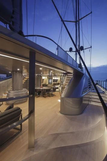 a large metal structure outside aboard BADIS I Yacht for Sale