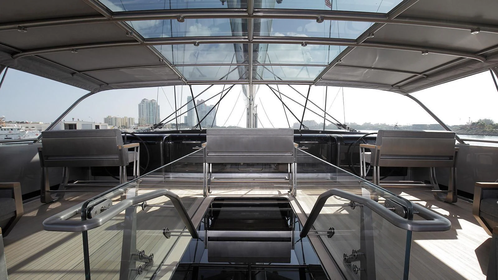 a large room with a large window aboard BADIS I Yacht for Sale