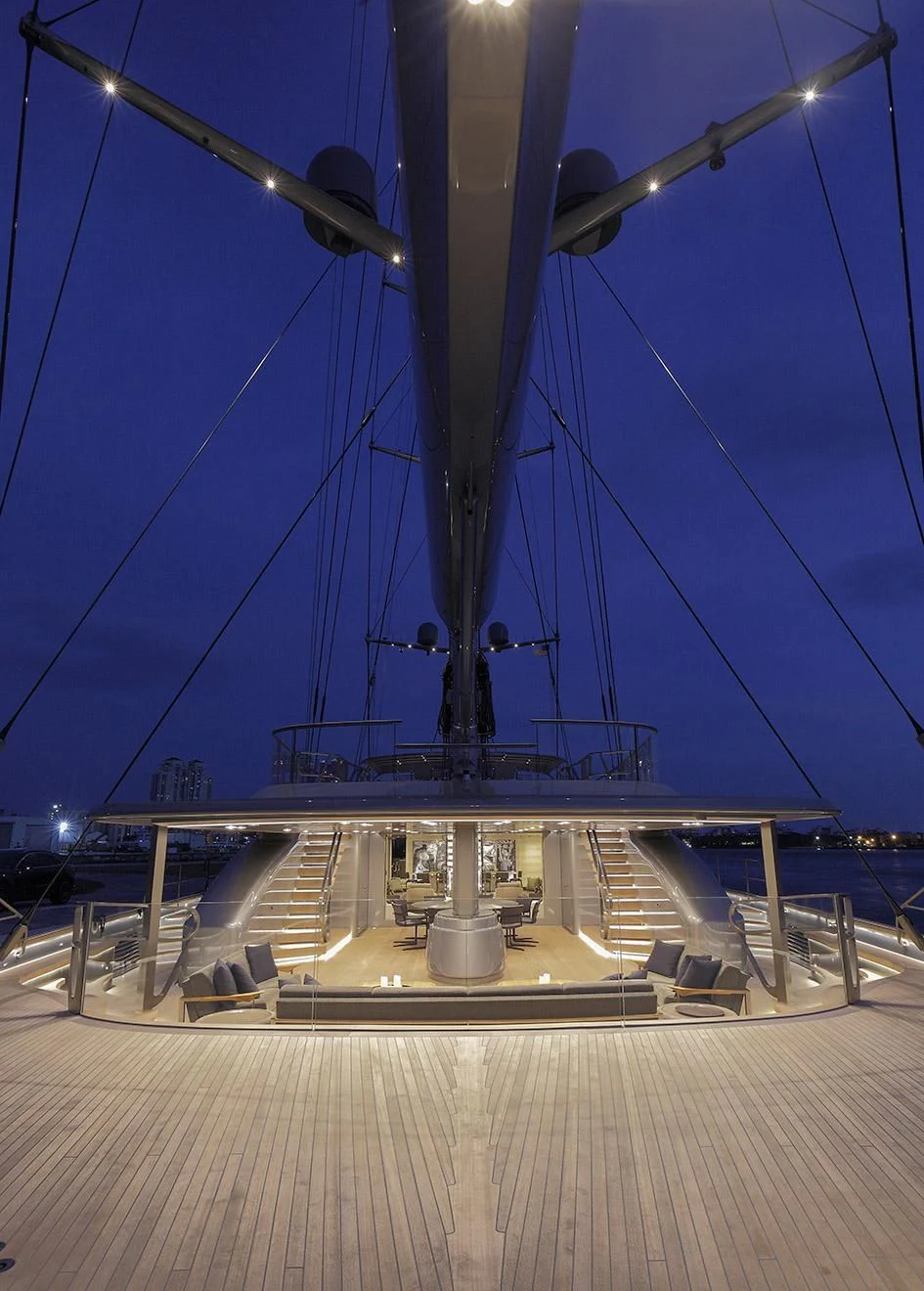 a large metal structure with cables aboard BADIS I Yacht for Sale