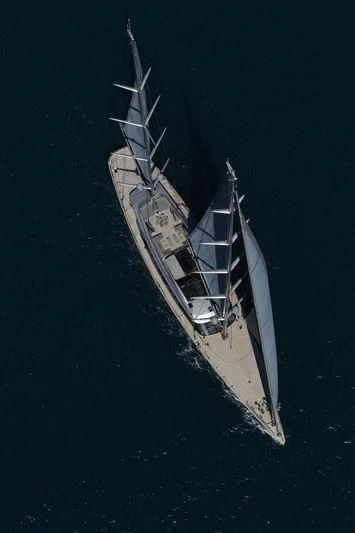 a large ship in the water aboard BADIS I Yacht for Sale