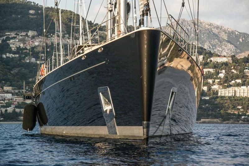 a large ship in the water aboard BADIS I Yacht for Sale