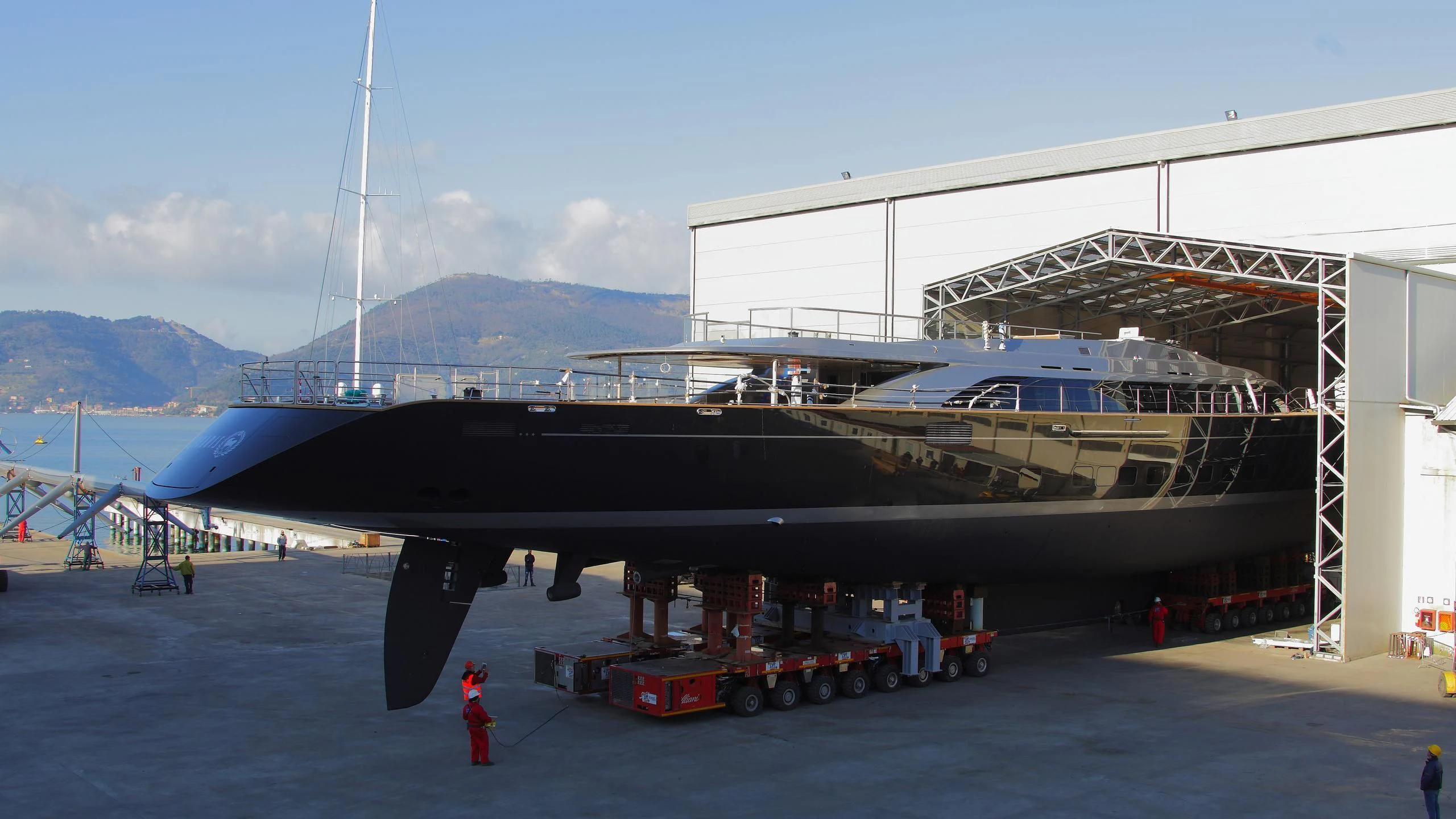 a large airplane on a runway aboard BADIS I Yacht for Sale
