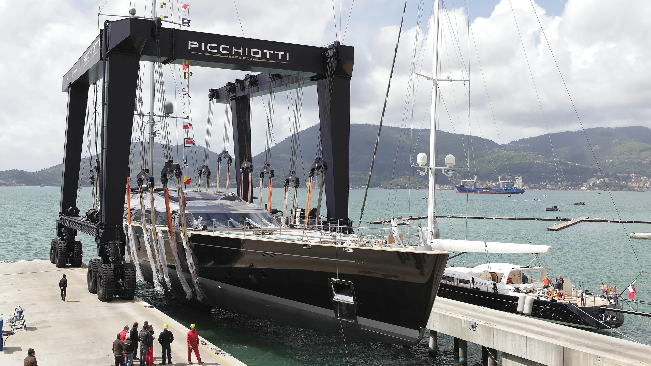 a boat on a dock aboard BADIS I Yacht for Sale