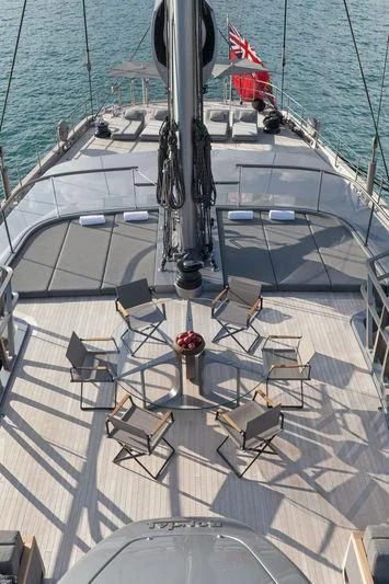 a boat with flags on it aboard BADIS I Yacht for Sale