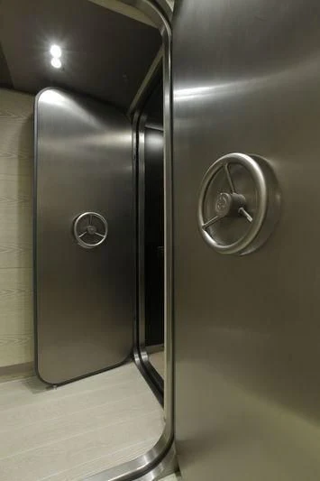 a close-up of a door handle aboard BADIS I Yacht for Sale