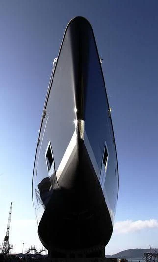a large black and white boat aboard BADIS I Yacht for Sale