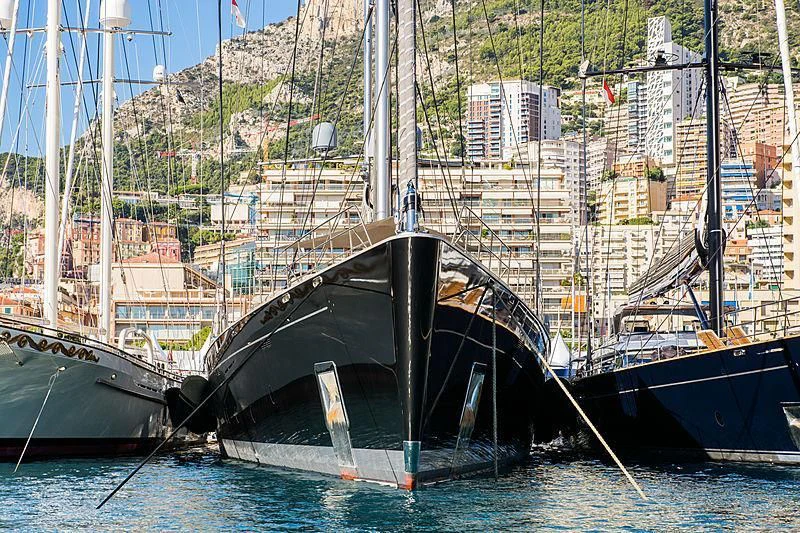 a large boat in the water aboard BADIS I Yacht for Sale