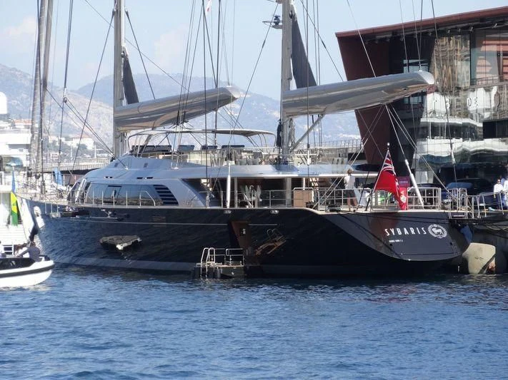 a boat docked at a pier aboard BADIS I Yacht for Sale