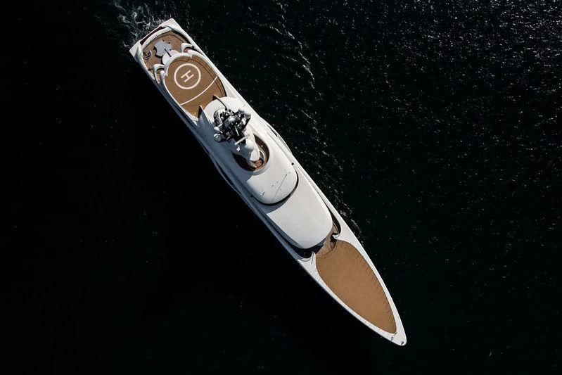 a space ship in space aboard AMBASSADOR Yacht for Sale