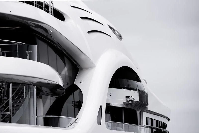 a close-up of a white yacht aboard AMBASSADOR Yacht for Sale