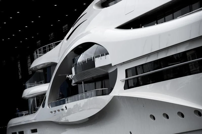 a close-up of a plane aboard AMBASSADOR Yacht for Sale
