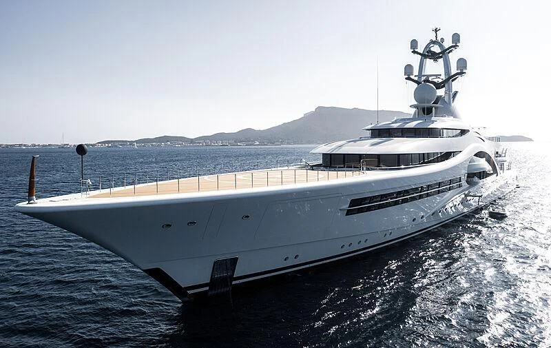 a white yacht on the water aboard AMBASSADOR Yacht for Sale