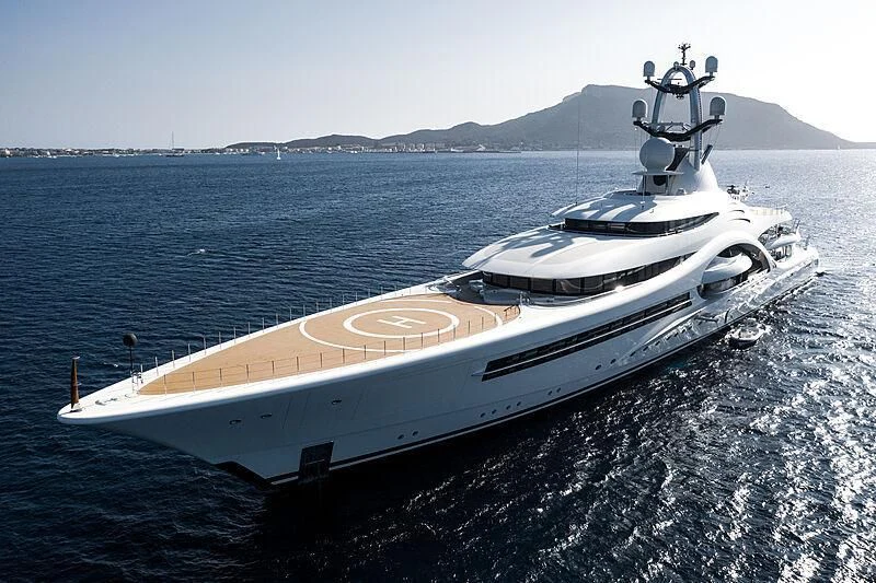 a white yacht on the water aboard AMBASSADOR Yacht for Sale