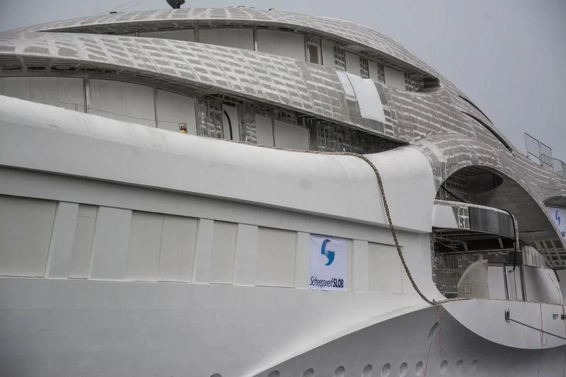 a large white building aboard AMBASSADOR Yacht for Sale