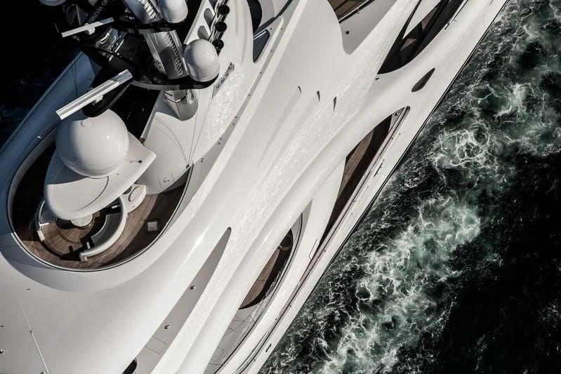 a plane on the ground aboard AMBASSADOR Yacht for Sale