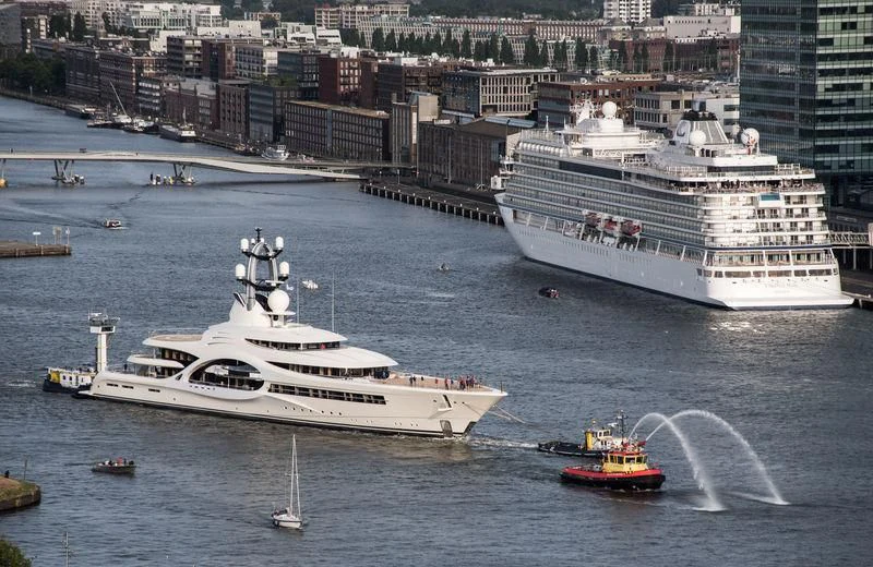 a group of boats in the water aboard AMBASSADOR Yacht for Sale