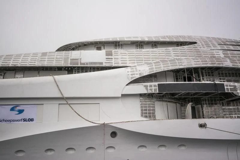 a large building with a large roof aboard AMBASSADOR Yacht for Sale