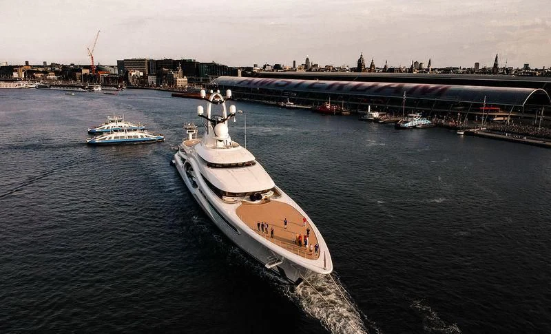 a boat on the water aboard AMBASSADOR Yacht for Sale