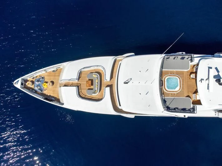 a space shuttle in space aboard BOJI Yacht for Sale