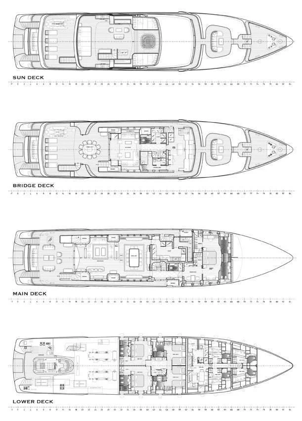 diagram, engineering drawing aboard BOJI Yacht for Sale